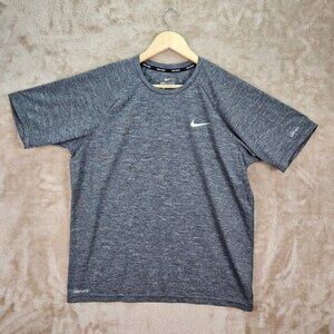 Nike Hydroguard Swim UPF 40+ Dri-Fit Gray T-Shirt Mens Size L Short Sleeve